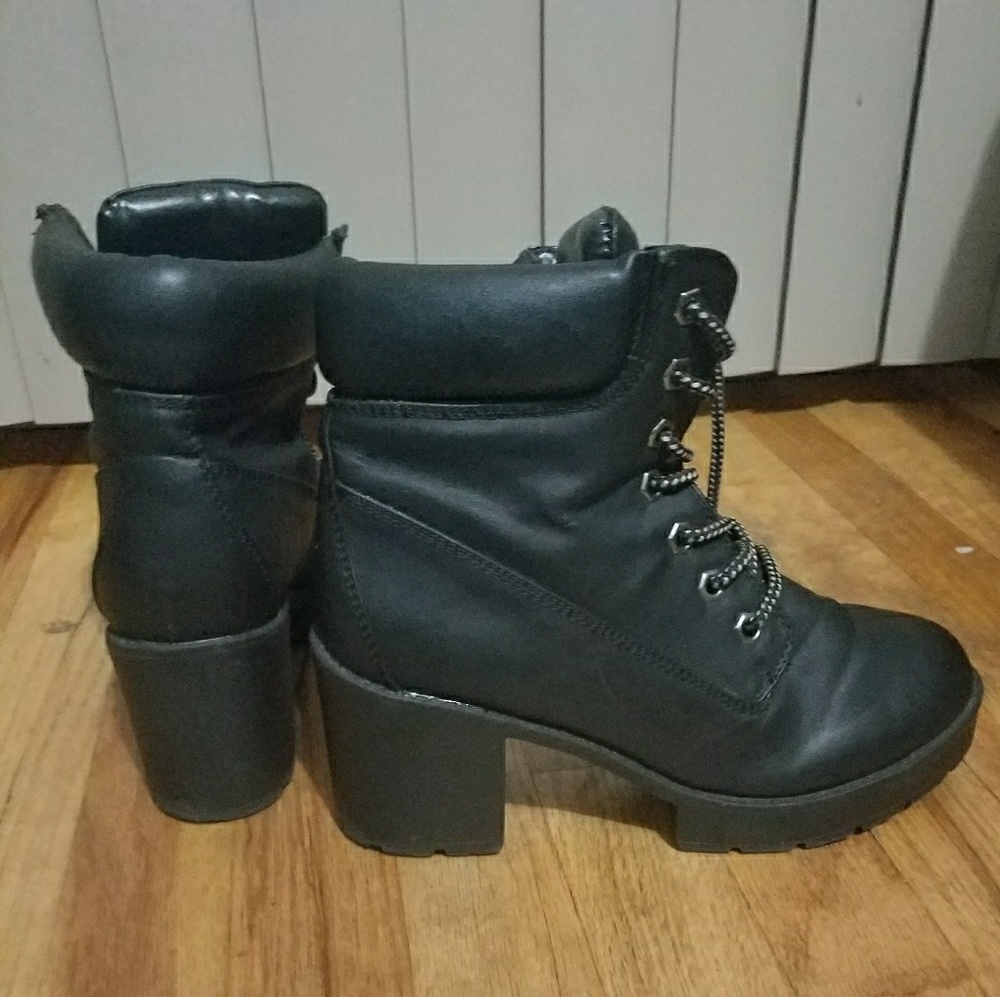Black Heel Combat Boots
